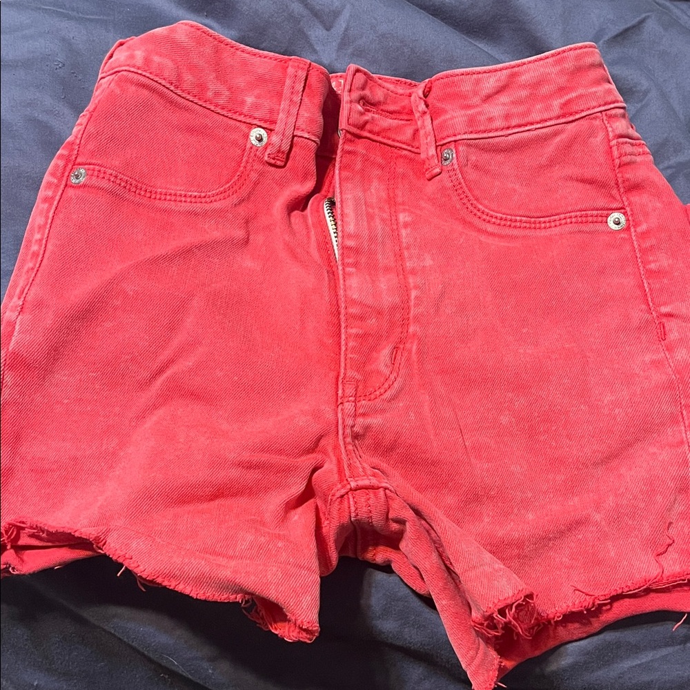 Pink Denim Women's High Waisted Short Shorts American Eagle